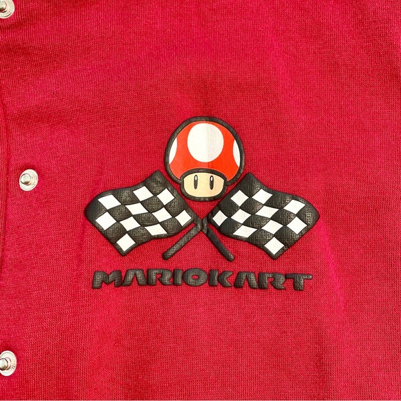 Girls Hybrid Apparel Nintendo MARIOKART Red and White Varsity Jacket (XL) - Picture 6 of 8